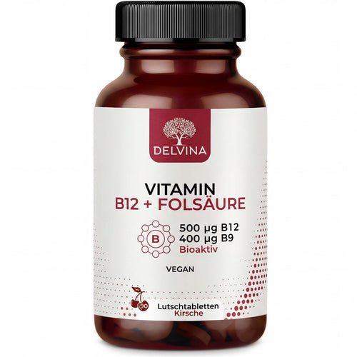 Vitamin B12 + Folsäure Lutschtabletten - Kirsche